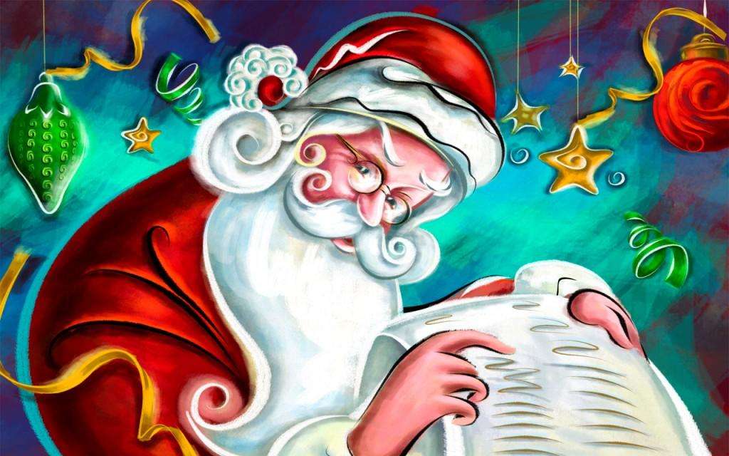 „Дядо Коледа чете буквите“ онлайн пъзел