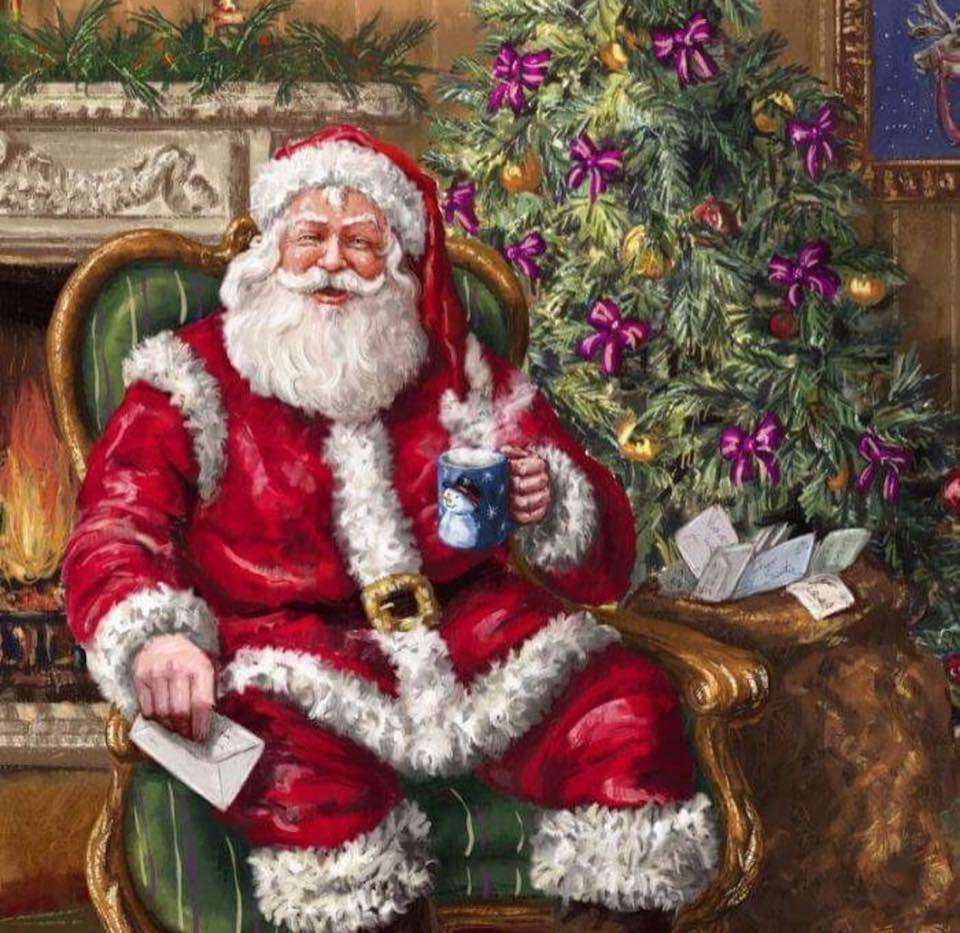 „Дядо Коледа сервира чай“ онлайн пъзел