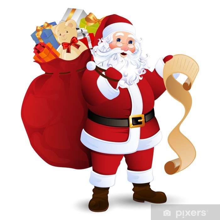 Père Noël avec un sac de cadeaux - puzzle en ligne