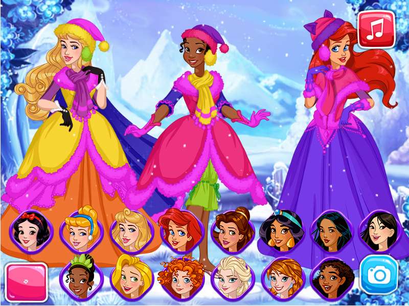 vánoční princezny Disney online puzzle