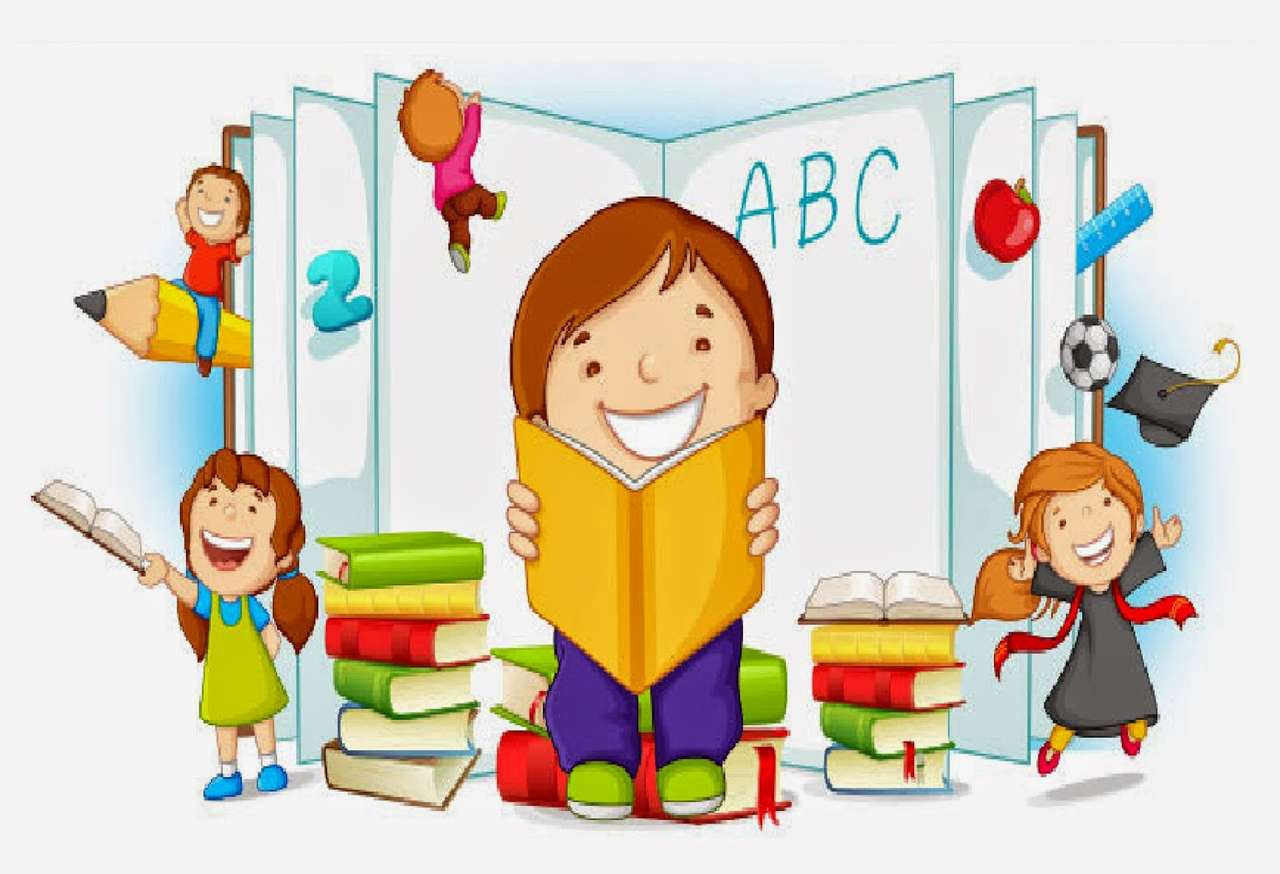 Gyerekek könyvekkel online puzzle