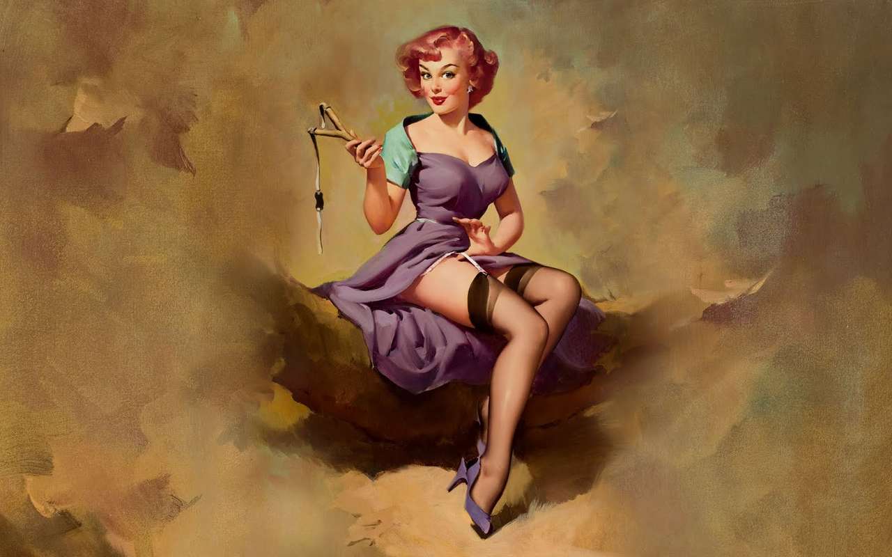 Pin up girl puzzle online