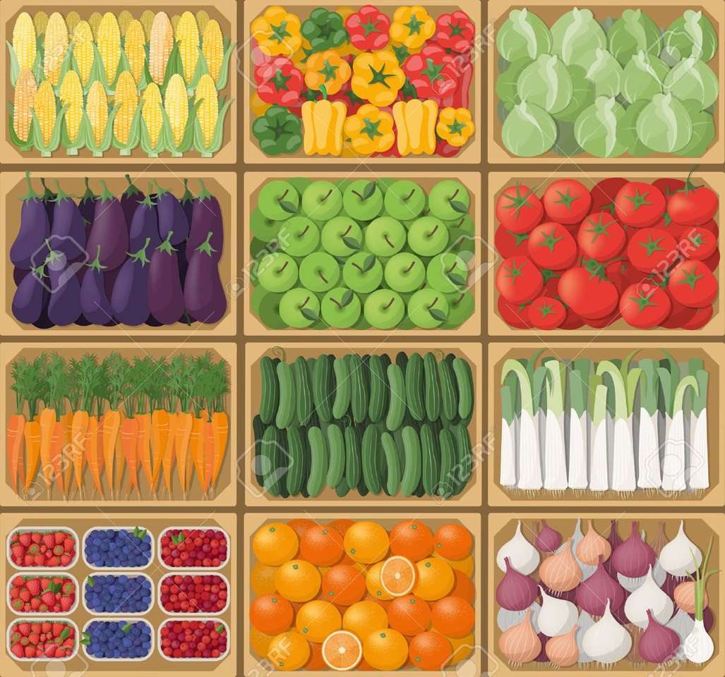 Caixas de vegetais quebra-cabeças online