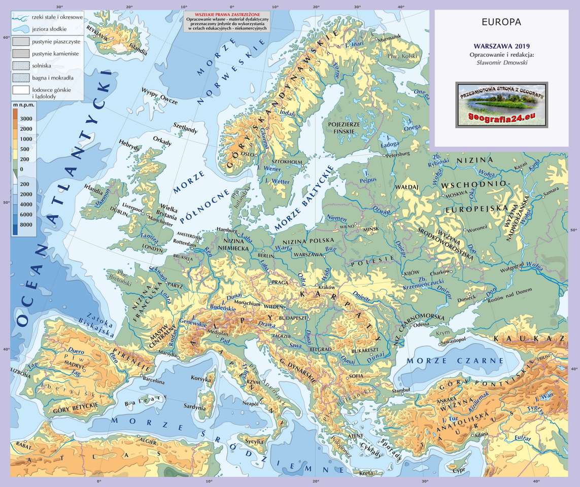MAP OF EUROPE online puzzle