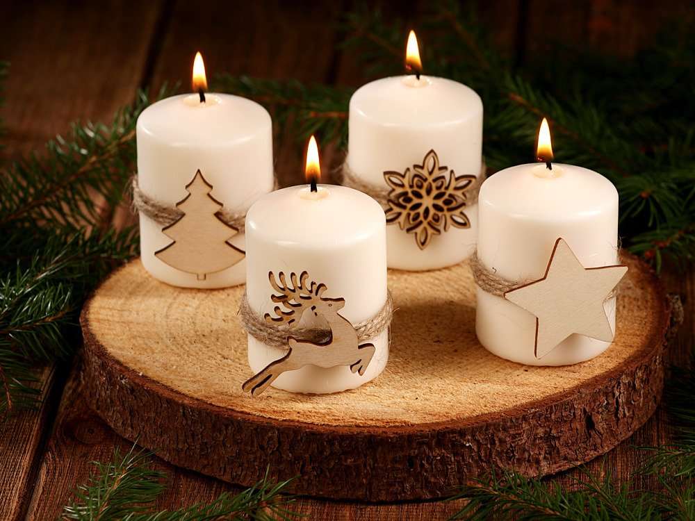 Vánoční svíčky online puzzle