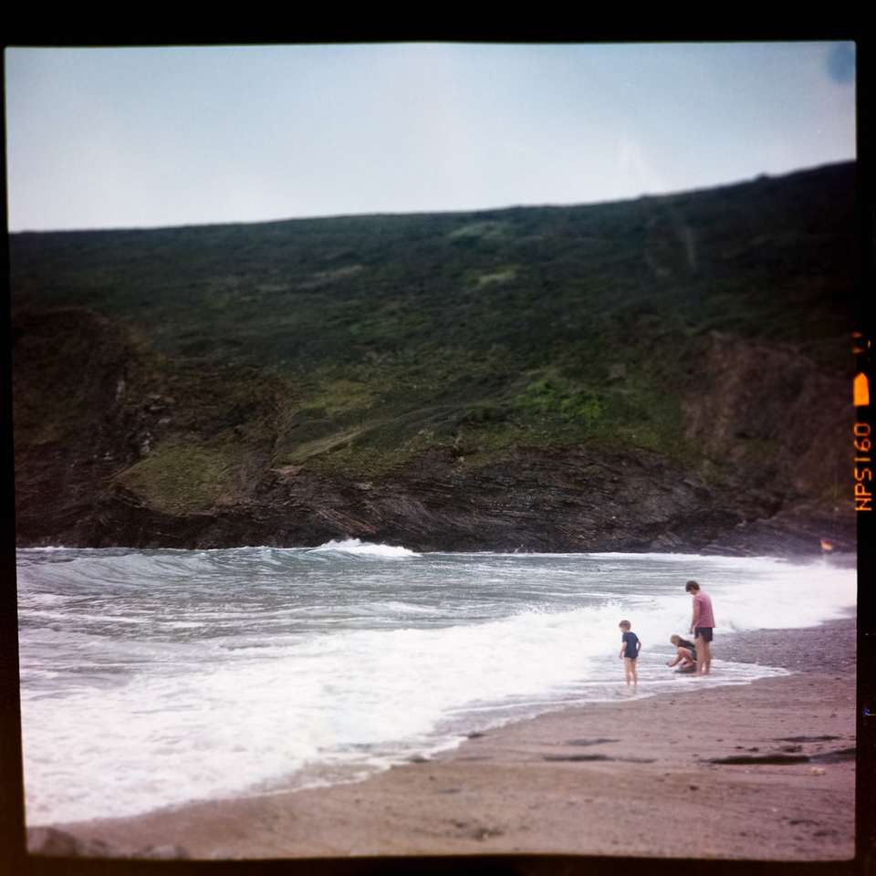 gente caminando en la orilla de la playa durante el día rompecabezas en línea