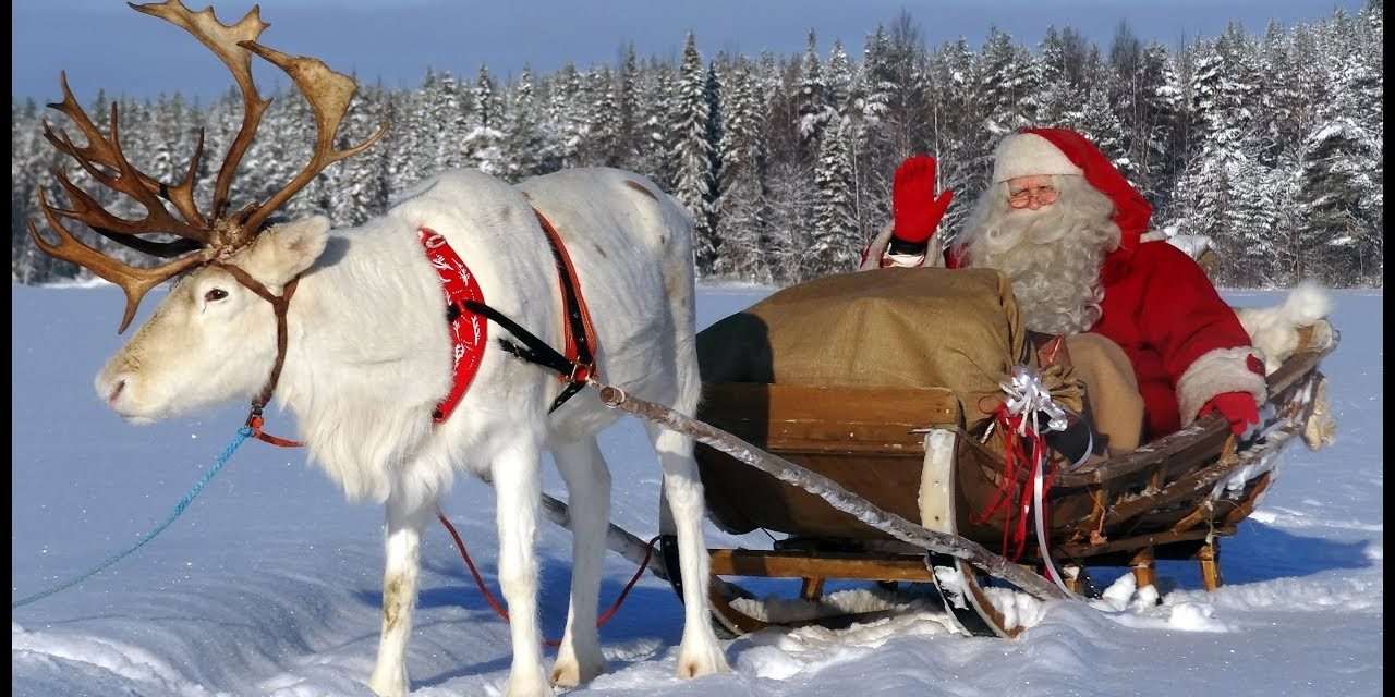 Дядо Коледа и елените онлайн пъзел
