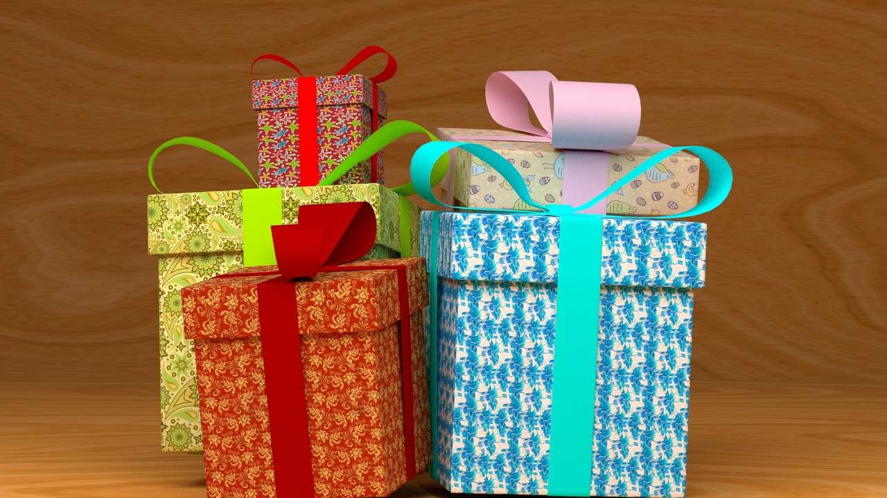 Красочные подарки онлайн-пазл