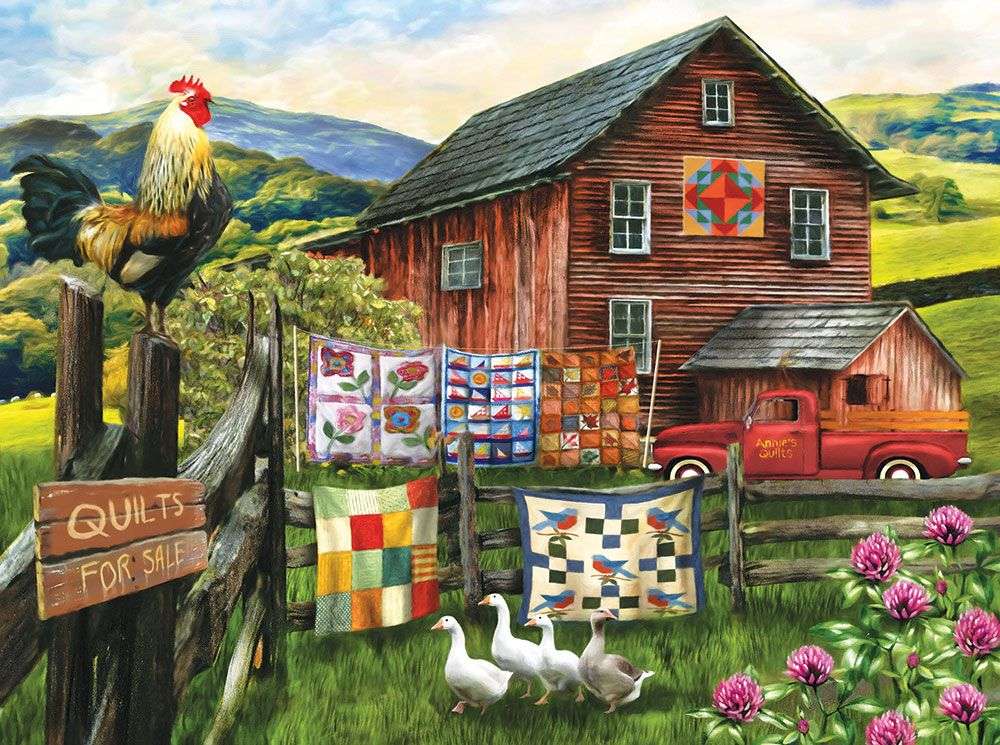 Cottage und Quilts Online-Puzzle