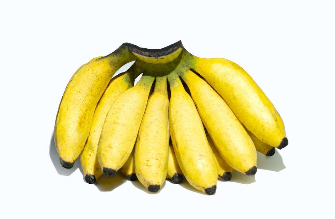 yellow banana fruit on white background jigsaw puzzle online