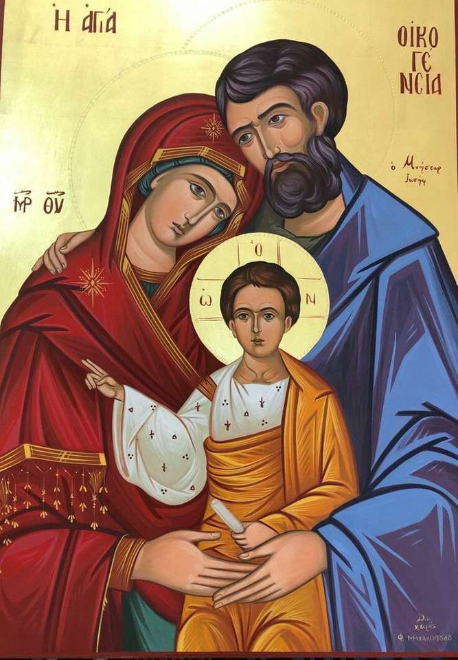 Ícone da Sagrada Família Bizantina quebra-cabeças online