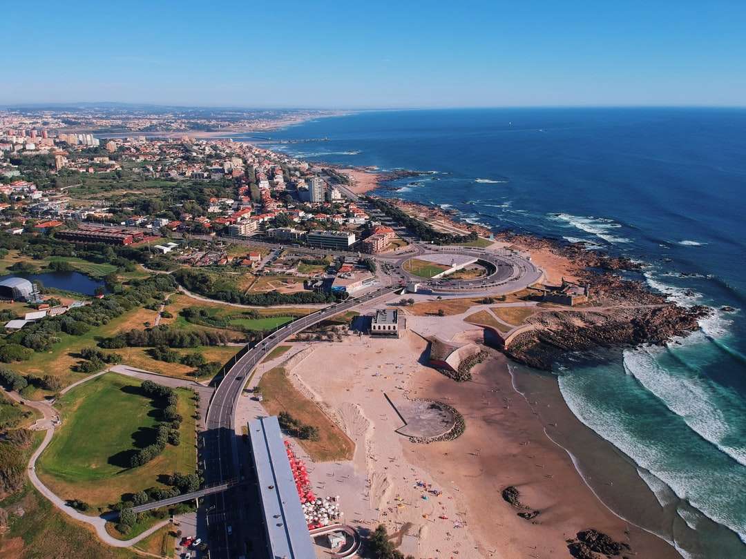 luchtfoto van het strand overdag online puzzel