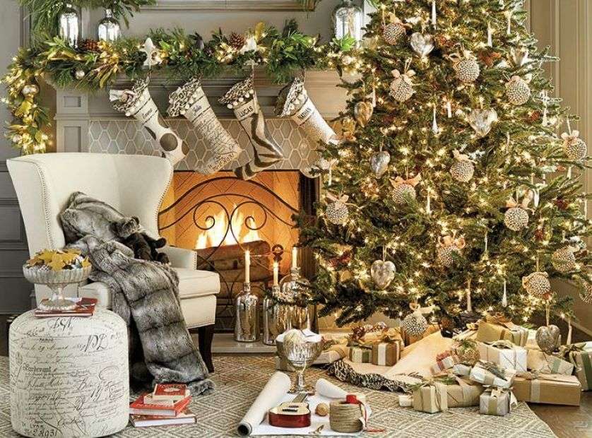 romantically by the fireplace on holidays jigsaw puzzle