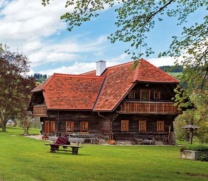 dřevěný dům - rakousko online puzzle