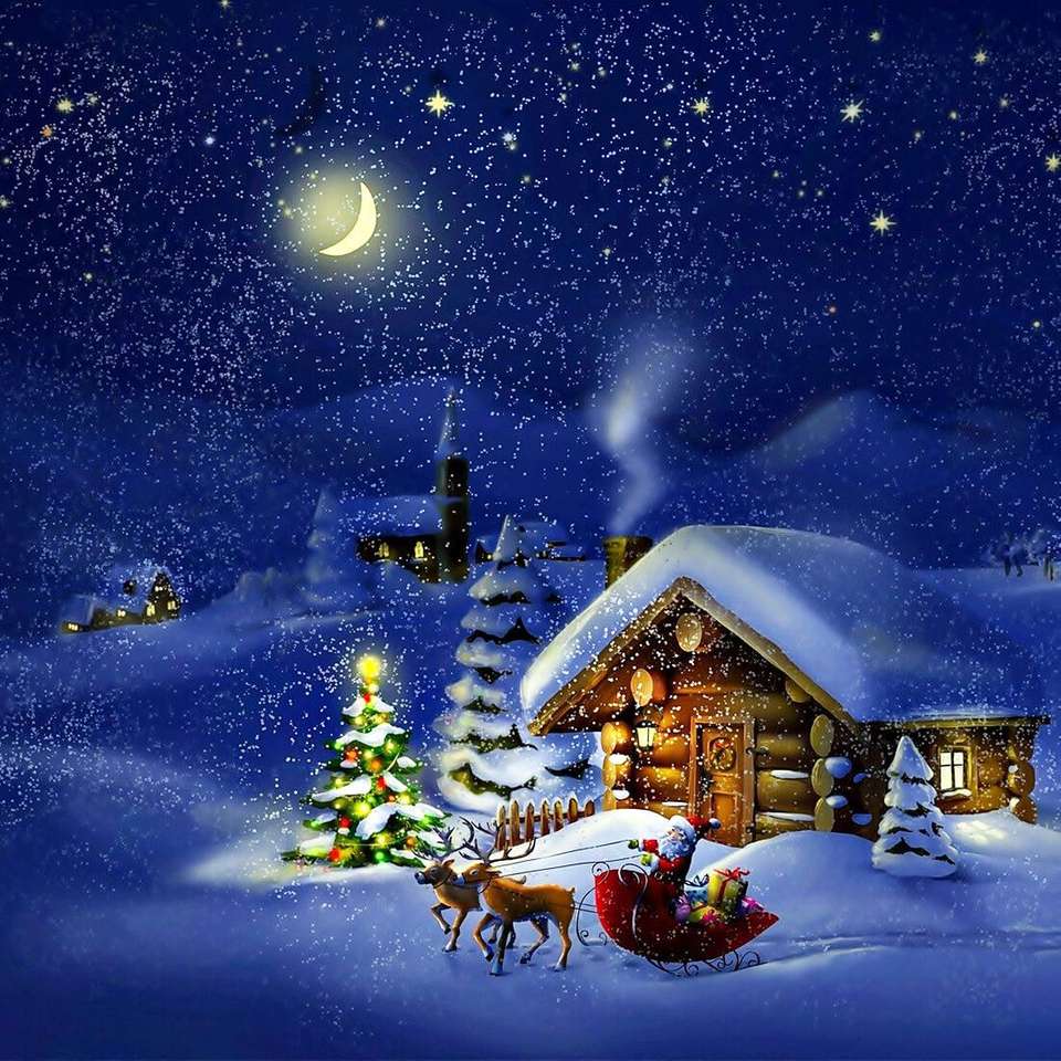 冬のクリスマスの風景 ジグソーパズルオンライン
