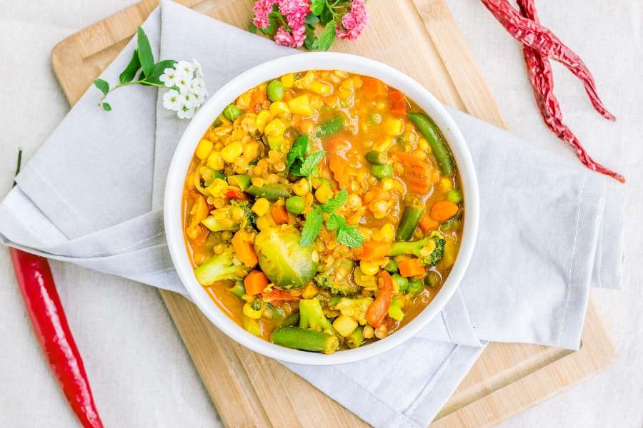 Indiai vegetáriánus étel online puzzle