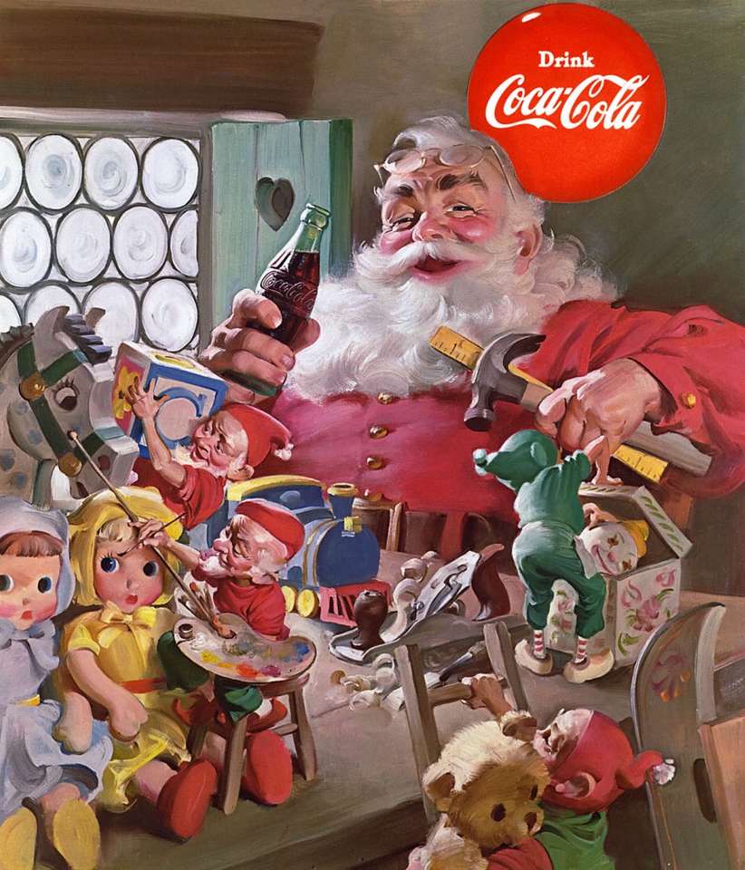 Weihnachtsmann mit Coca Cola Puzzlespiel online
