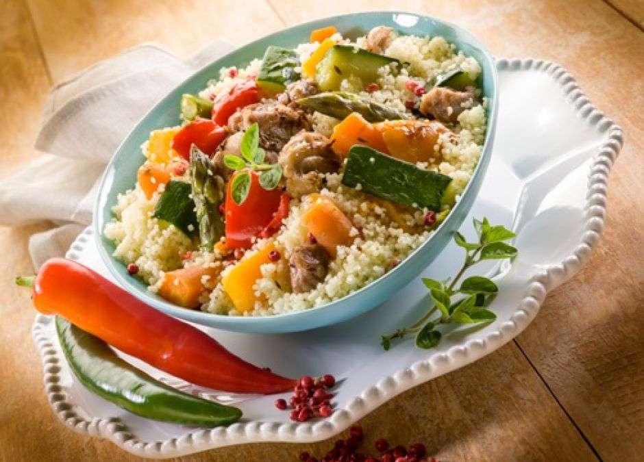 pollo con porridge e verdure puzzle online