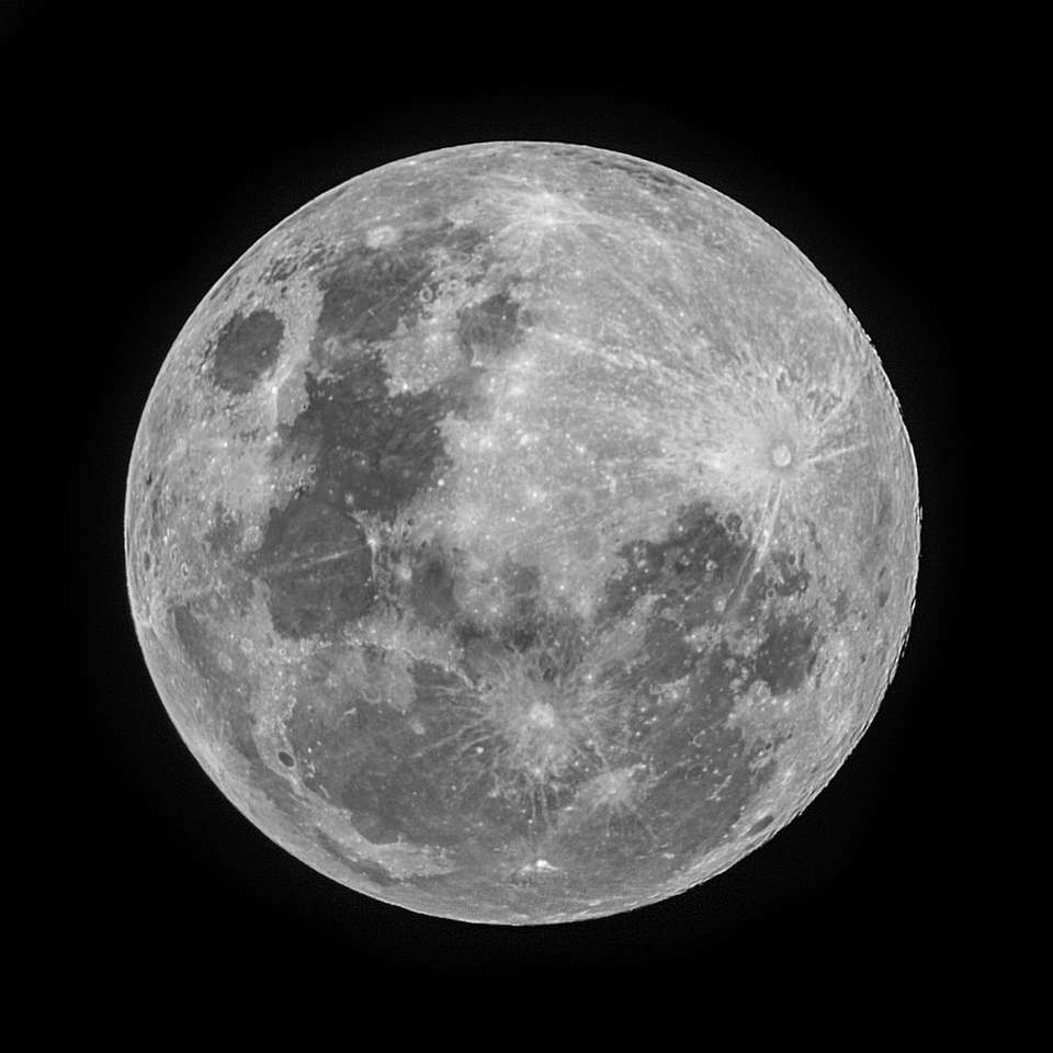 gråskalefoto av fullmåne Pussel online