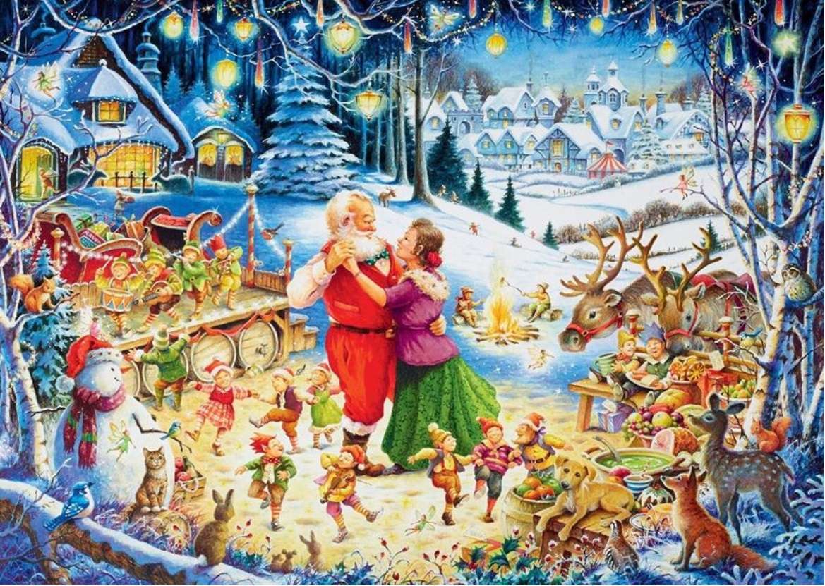 Dansând cu Moș Crăciun. jigsaw puzzle online