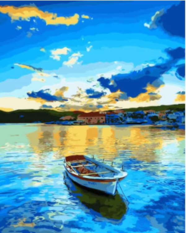 Landscape with a boat online puzzle
