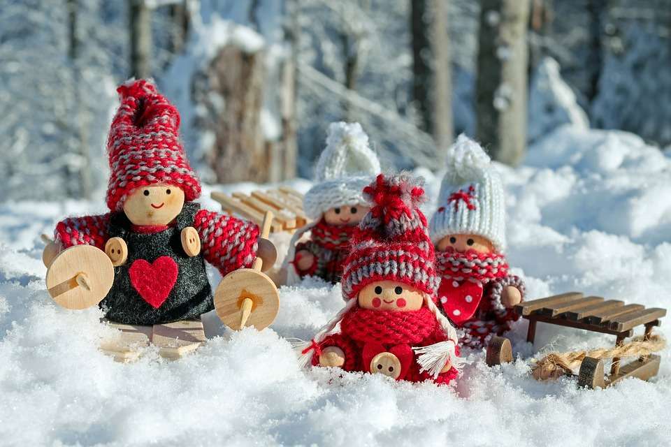 dockor i snön pussel på nätet