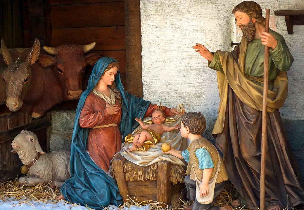 Jezus geboorte kribbe legpuzzel online