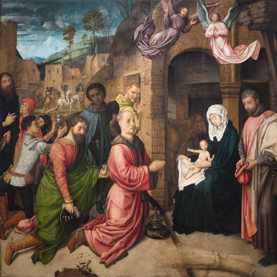 Malba Ježíšova narození skládačky online