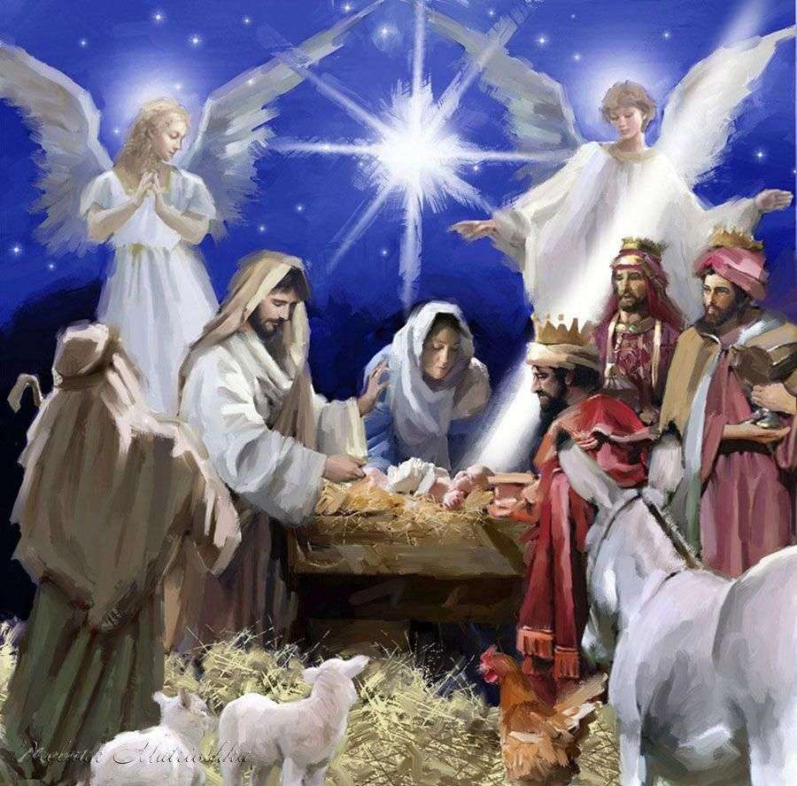Ζωγραφική της γέννησης του Ιησού online παζλ