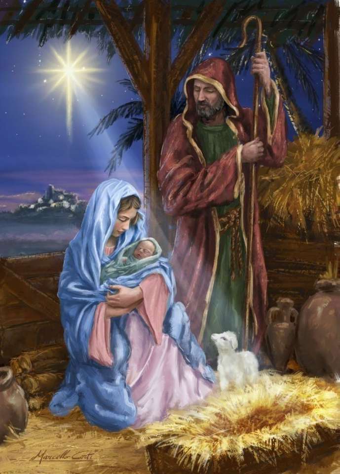 Картина на раждането на Исус онлайн пъзел