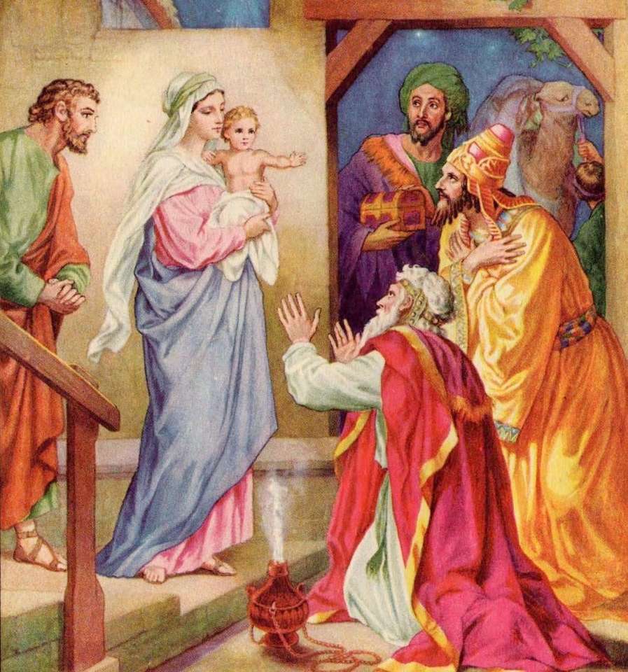 Schilderij van de geboorte van Jezus online puzzel