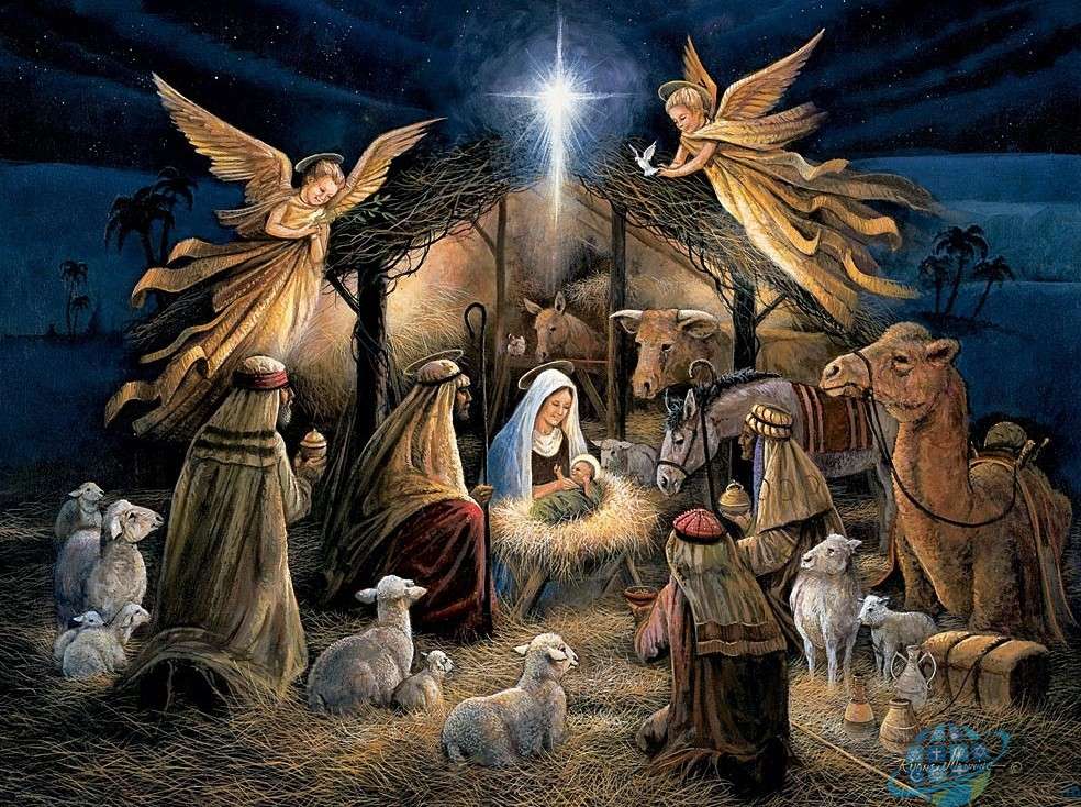 Malba Ježíšova narození online puzzle