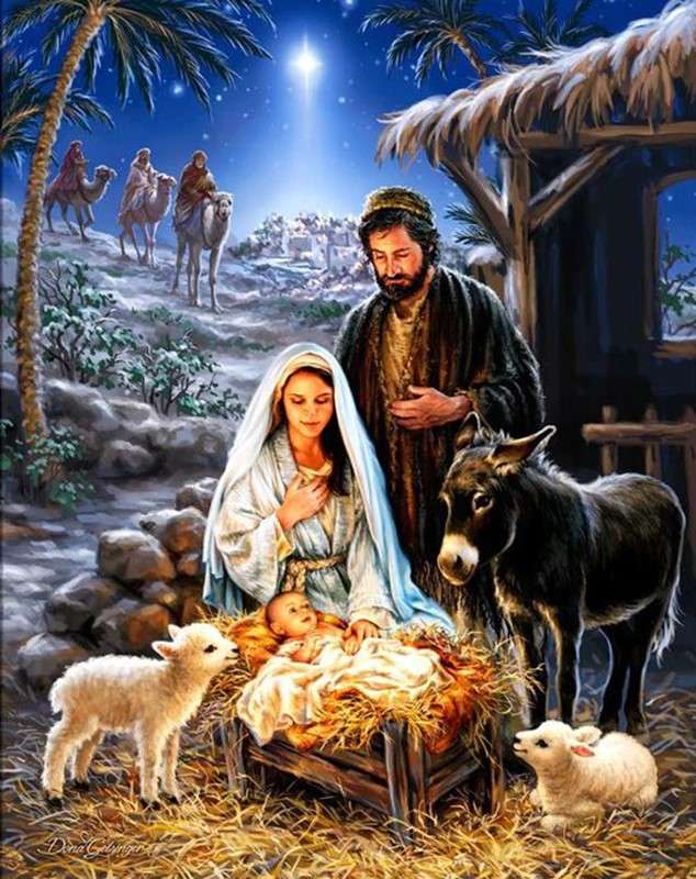 Pintura do nascimento de Jesus puzzle online