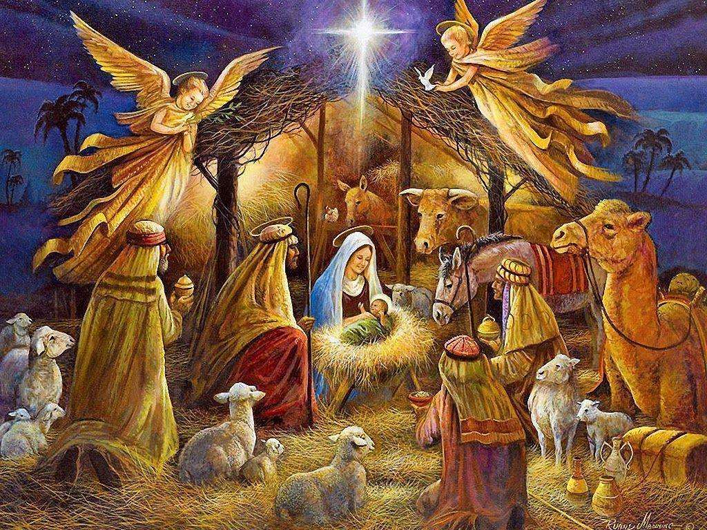 Картина рождения Иисуса пазл онлайн