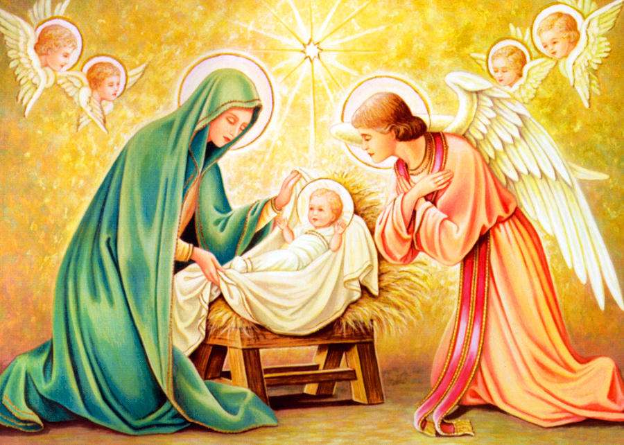 Malba Ježíšova narození skládačky online