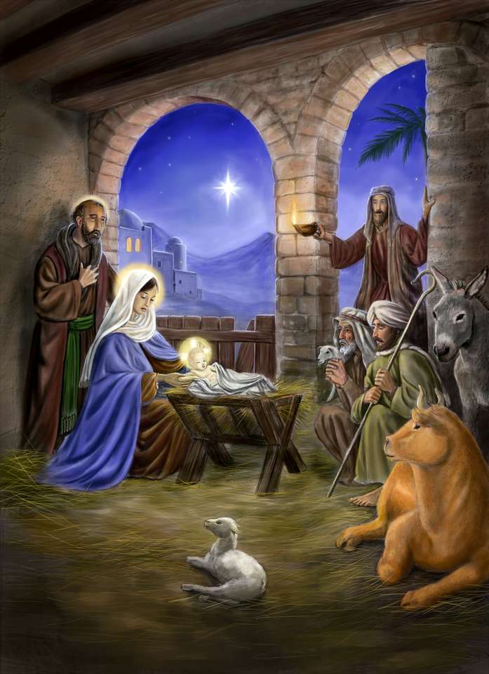 Pictura nașterii lui Isus puzzle online