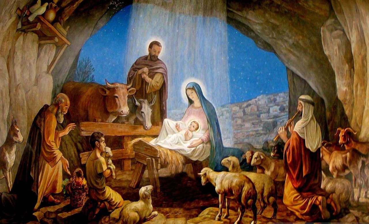 Pintura do nascimento de Jesus quebra-cabeças online