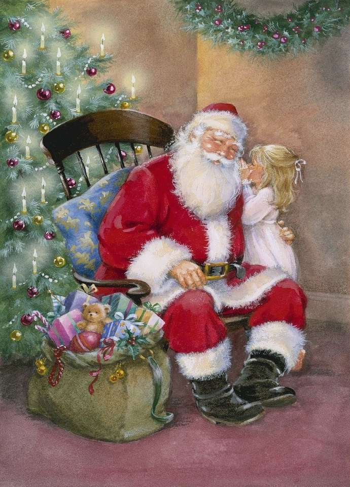 Ζωγραφική Χριστούγεννα Άγιος Βασίλης online παζλ