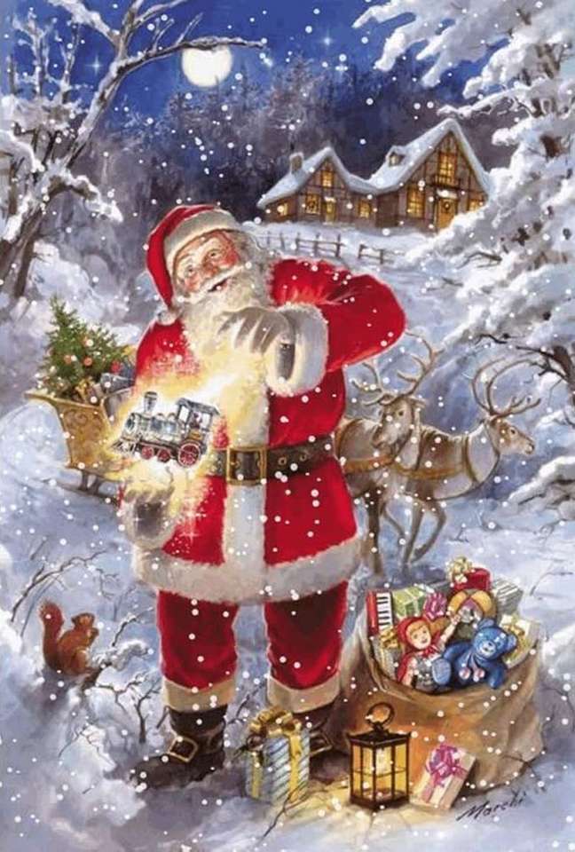 Pictarea Crăciunului Moș Crăciun jigsaw puzzle online