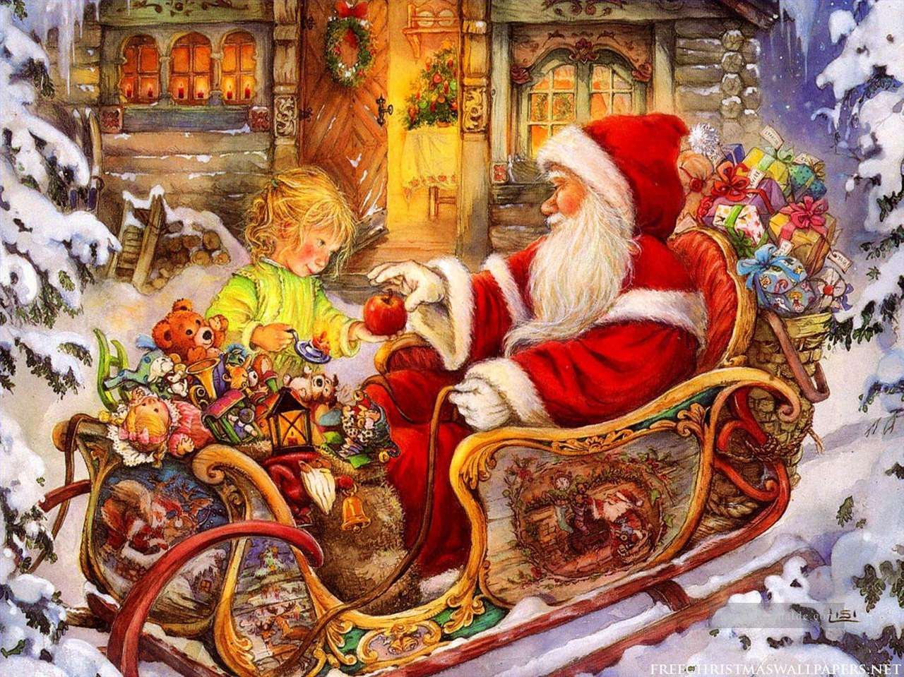 サンタクロースのクリスマスの絵 パズル