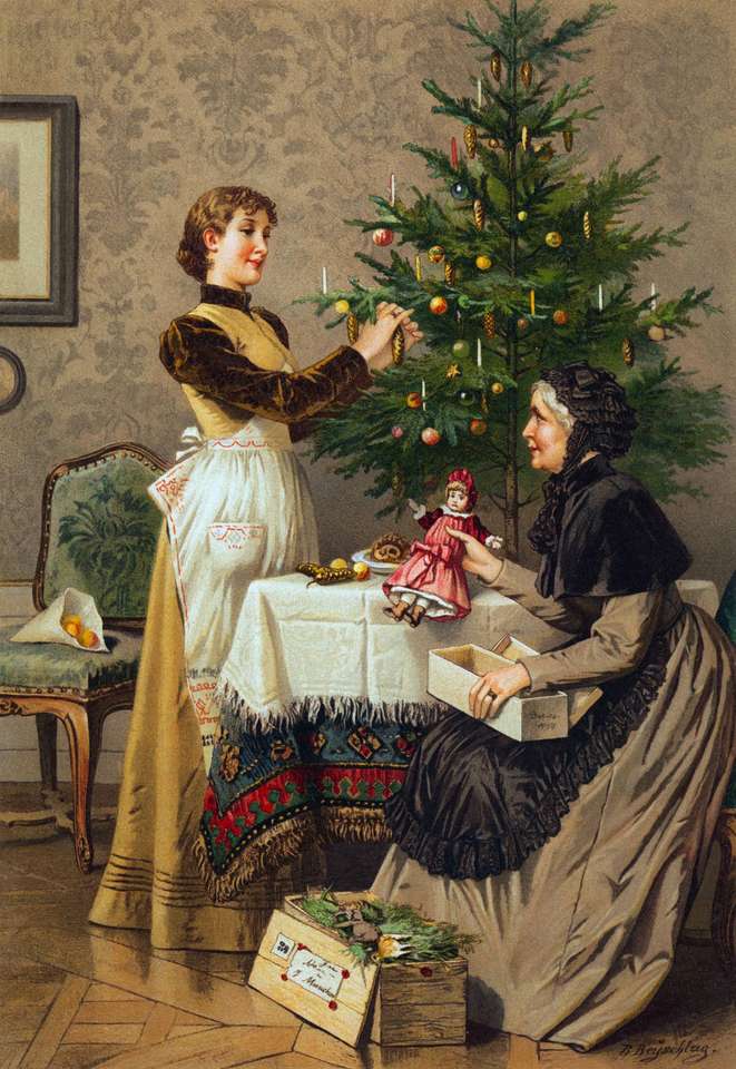 Måla jul i tidigare tider pussel på nätet