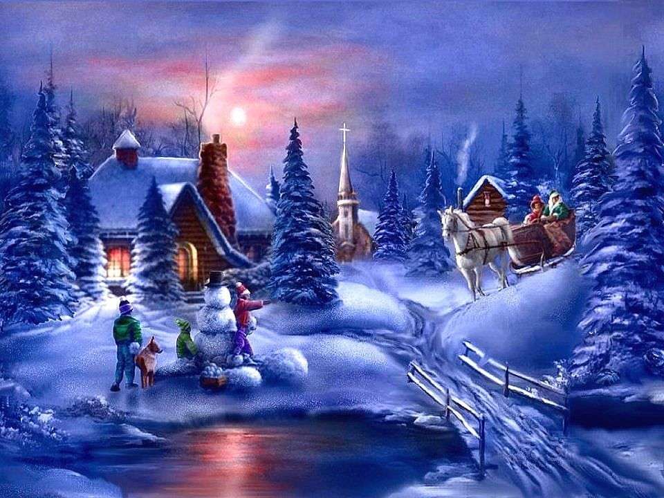 Peinture paysage d'hiver puzzle en ligne