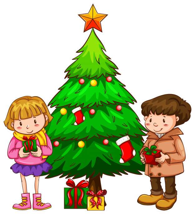 Šťastný vánoční stromeček skládačky online