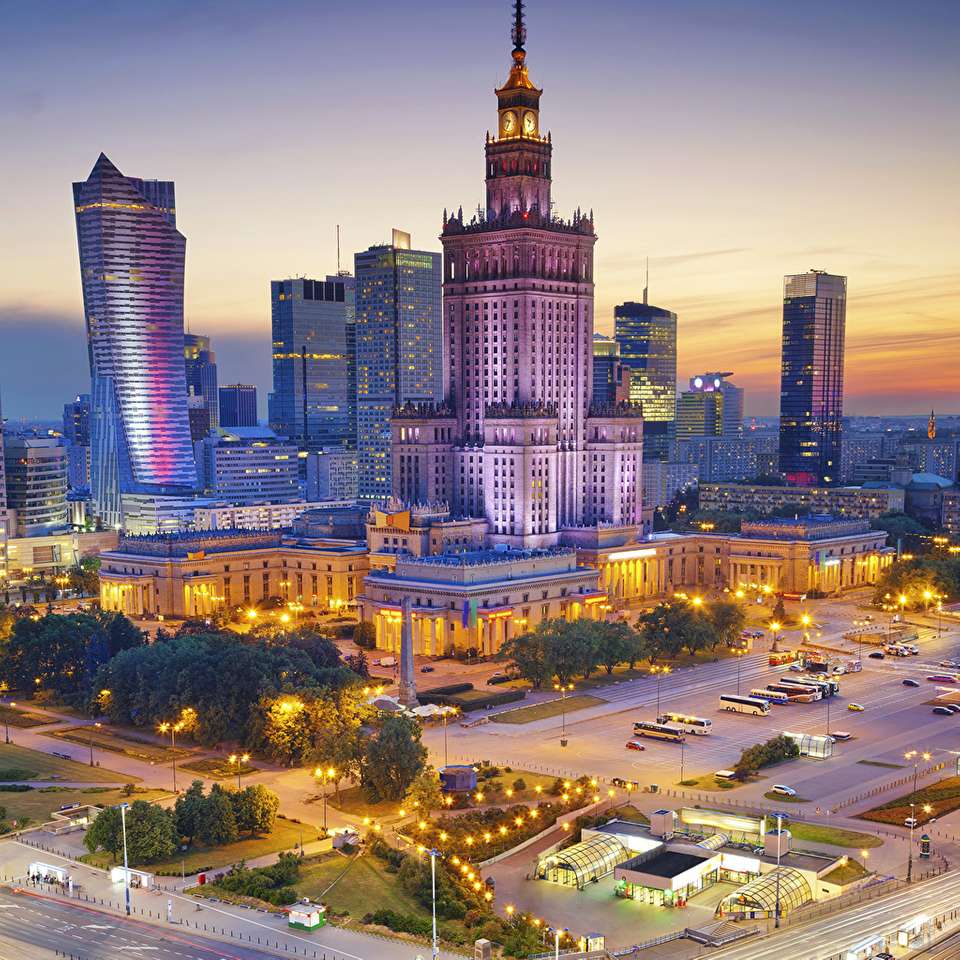 Varsovia por la noche rompecabezas en línea