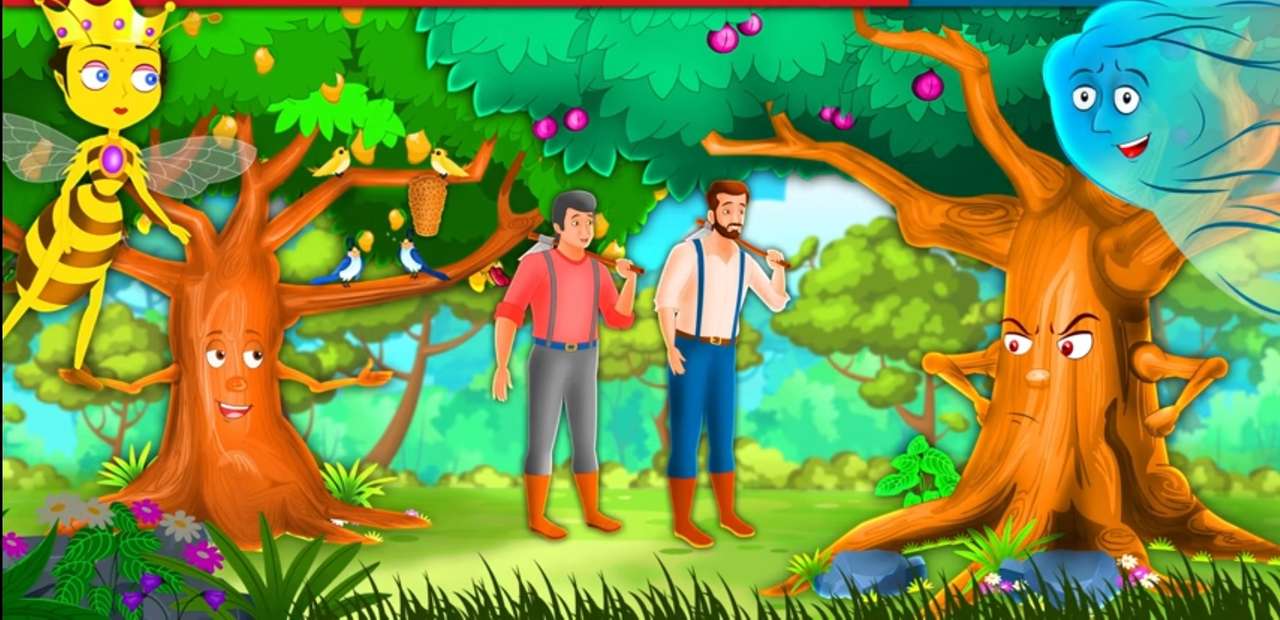 Os personagens da história "The Proud Tree" quebra-cabeças online