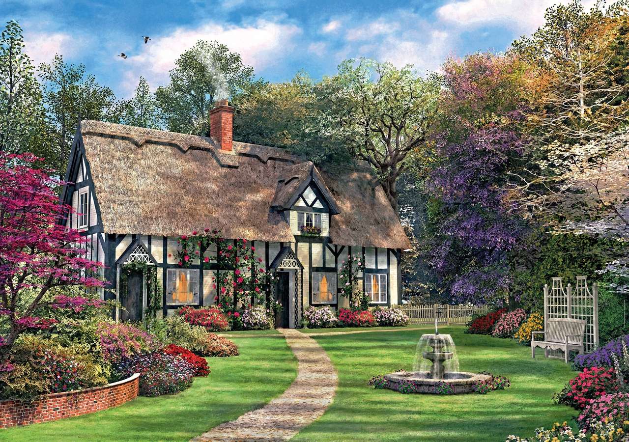 Cottage di pittura ai margini del bosco puzzle online