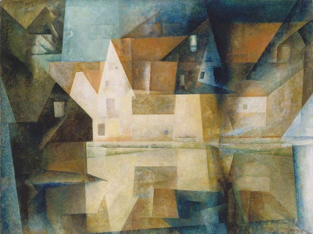 Festmény Lyonel Feininger A falu online puzzle