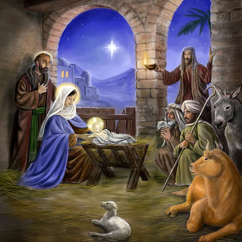 クリスマス-キリスト降誕のシーン オンラインパズル