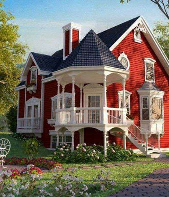 casa victoriană roșie jigsaw puzzle online