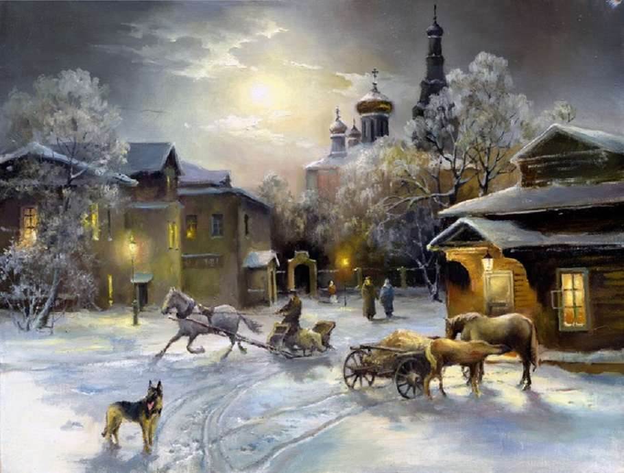 Russischer Winter. Online-Puzzle